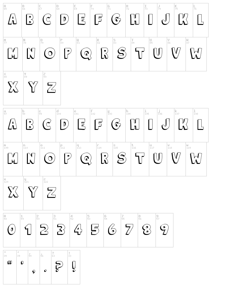King Of The Hill font map